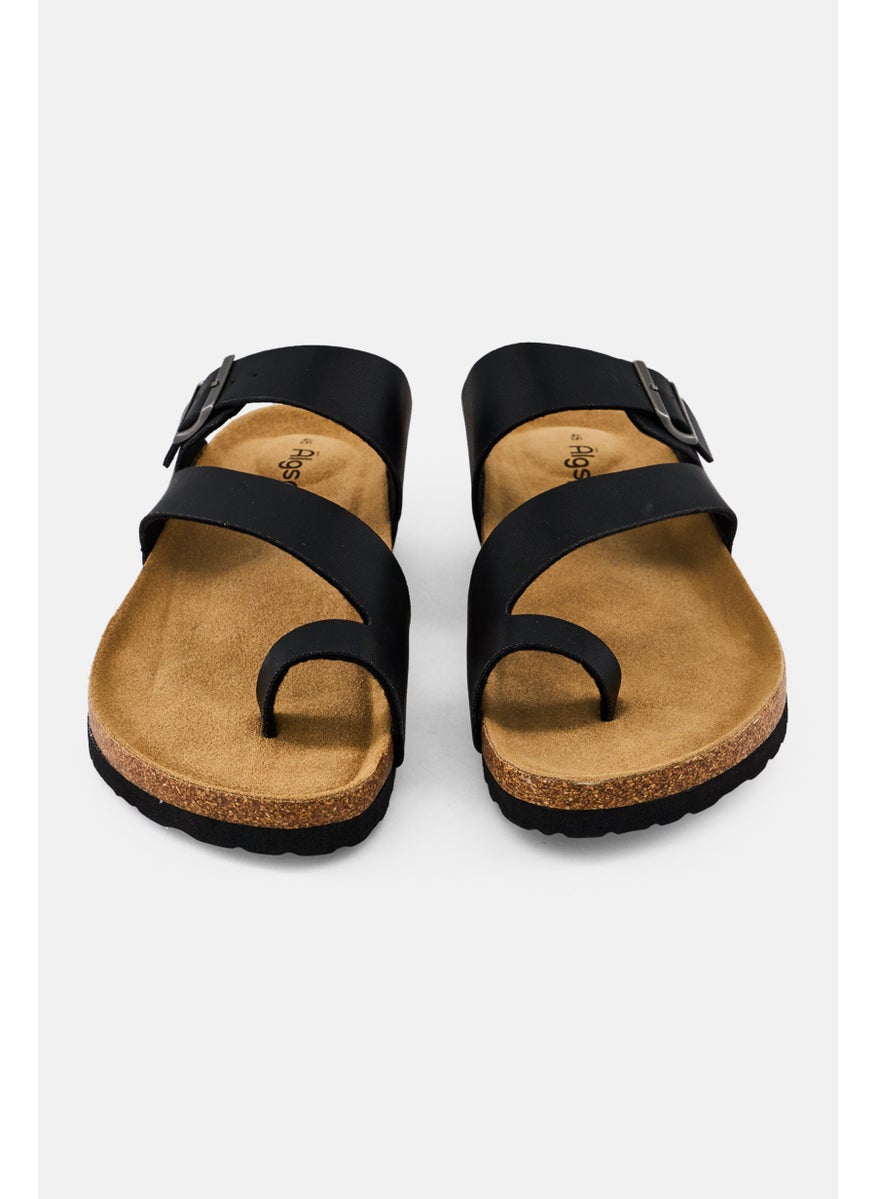 Algspar Men Slip On Cork Sandals, Black  - Image 2