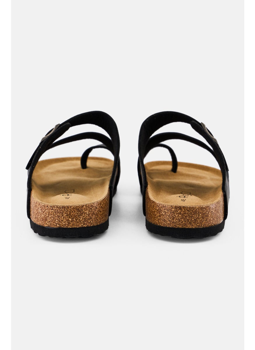Algspar Men Slip On Cork Sandals, Black  - Image 4
