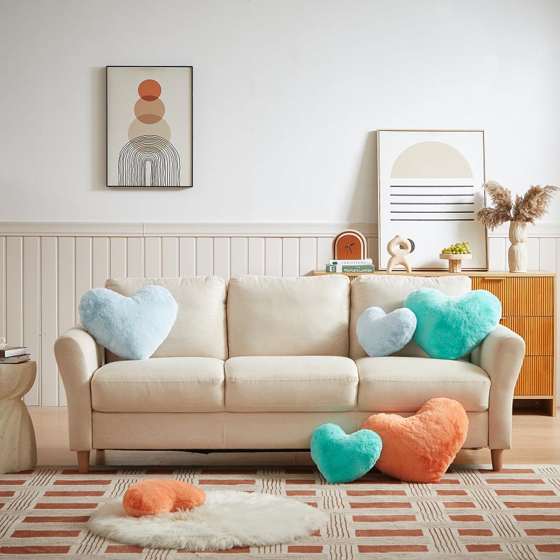 EastTree Heart Pillows  Pink Orange Heart Shaped Pillows  Ultra Soft Extra-Large Fluffy Pillows  Love Throw Pillows Gifts  Women Girls Living Room Decor 15x18 Inch - Image 3