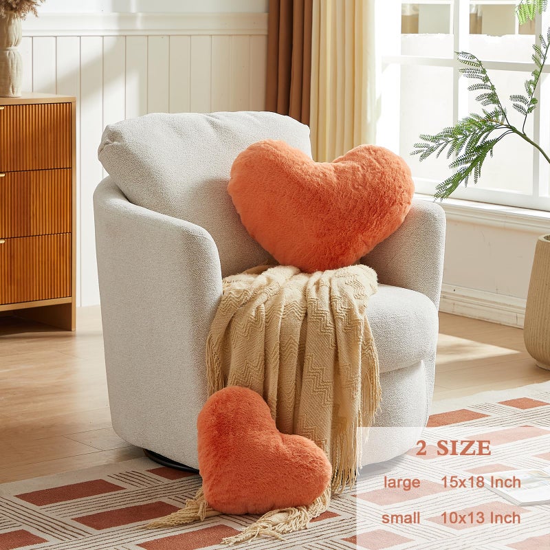 EastTree Heart Pillows  Pink Orange Heart Shaped Pillows  Ultra Soft Extra-Large Fluffy Pillows  Love Throw Pillows Gifts  Women Girls Living Room Decor 15x18 Inch - Image 2
