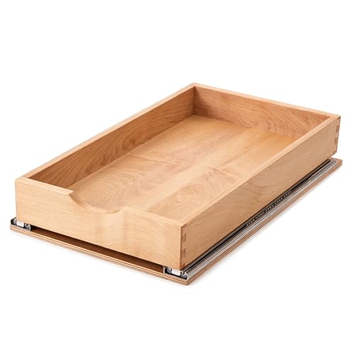 Draworia Pull Out Cabinet Drawers - 6x2 Size Options (12-23'W,18-21'D), Pre-Assembled with Soft Close Slides, Solid Beechwood, Easy Installation(12'W x 21'D) - Image 1