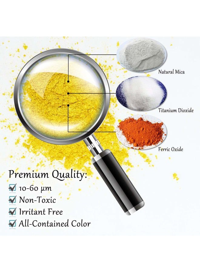 DecorRom Epoxy Resin Color Pigment - Huge 100g/3.5 Ounces Metallic Mica Powder for Epoxy Resin Art Coloring, Crafts Making - Cosmetic Grade Resin Color Dye for Jewelry, Soap Making, Painting, Nails Art (Gold) - Image 5