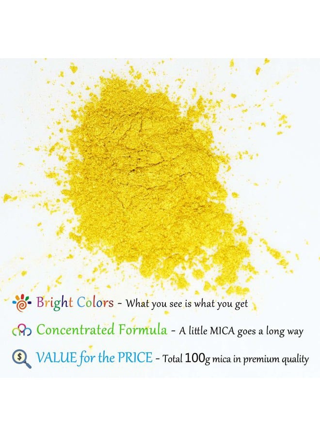 DecorRom Epoxy Resin Color Pigment - Huge 100g/3.5 Ounces Metallic Mica Powder for Epoxy Resin Art Coloring, Crafts Making - Cosmetic Grade Resin Color Dye for Jewelry, Soap Making, Painting, Nails Art (Gold) - Image 2