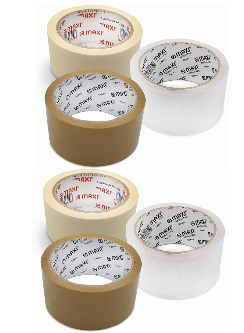 Maxi 6-Piece Packing And Masking Tape Value Set - Image 1