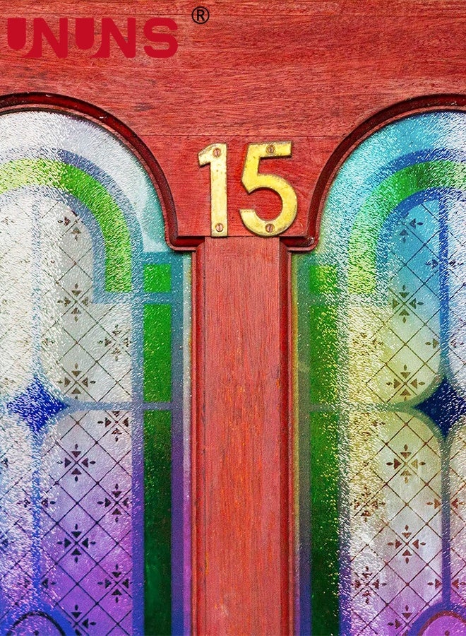 UNUNS Iridescent Window Film Sticker,Rainbow Window Privacy Film Frosted Glass Static Cling,Anti-UV Heat Blocking Window Tint,Decorative Iridescent Home Bathroom Door Frosting Cover,40x100cm×2 - Image 4