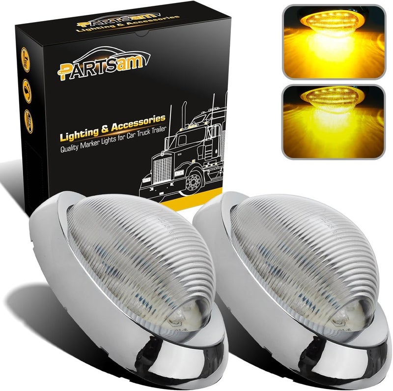 Partsam 2x LED Side Marker Lamp with Chrome Bezel - Image 1