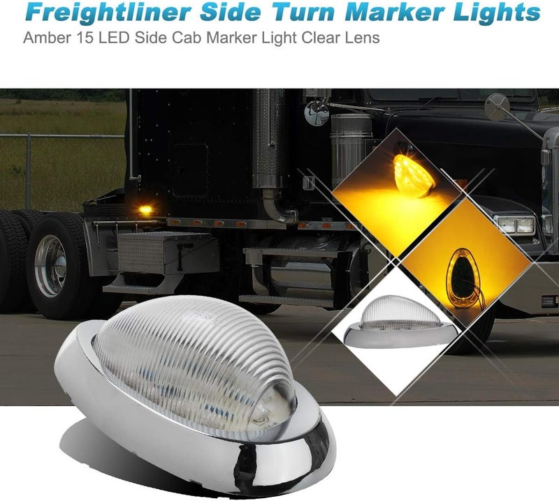 Partsam 2x LED Side Marker Lamp with Chrome Bezel - Image 2