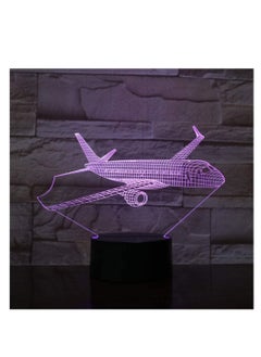 althiqahkey 3D USB Airplane Model LED Night Light Illusion Lamp Plane Kids Gift Passenger Airplane 3D Bedside Table Lamp  - Image 3