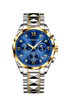 TIS6010 Gold Case Blue Dial Gold Steel Bracelet