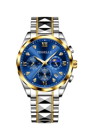 TIS6010 Gold Case Blue Dial Gold Steel Bracelet