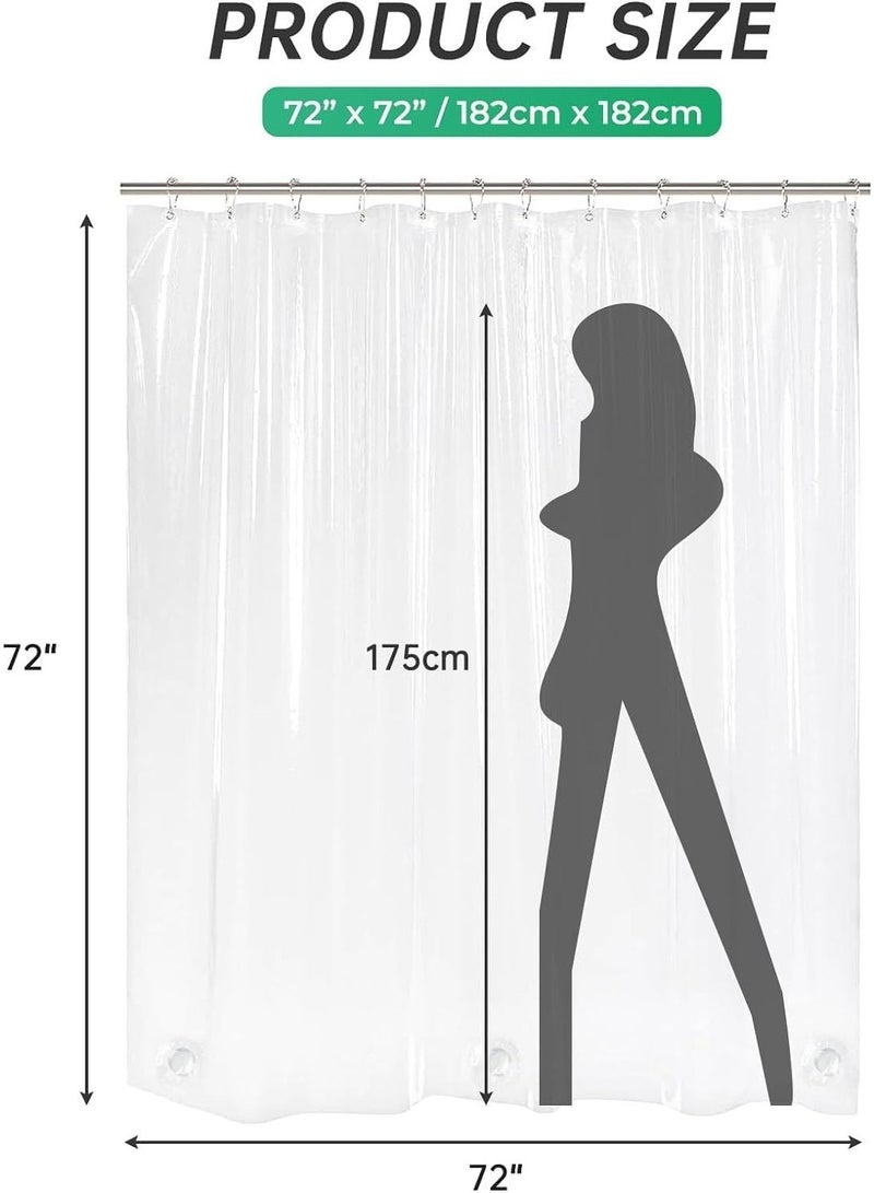 White Shower Curtain Fabric, Waffle Shower Curtains for Bathroom, Cloth Shower Curtain Heavy Duty, Thick Bathroom Shower Curtains Hotel Quality, Premium Polyester (White, 180 * 180cm) - Image 4