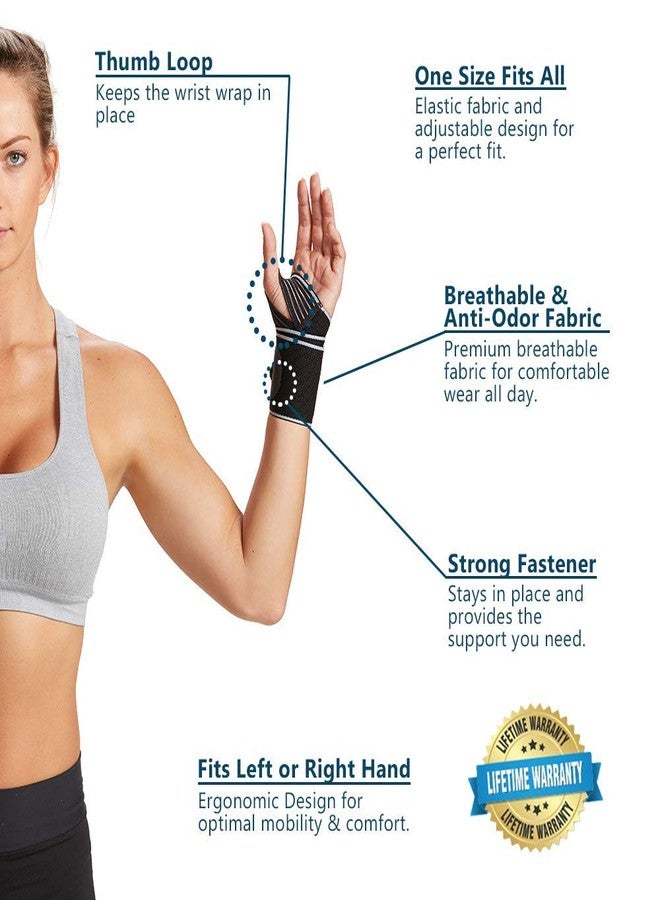 ComfiLife Wrist Brace – Adjustable Compression Wrist Support Wrap – Carpal Tunnel Wrist Brace – Wrist Wraps for Minor Sprains, Workout, Weightlifting, Sleeping, Tendonitis, Arthritis – Fits Both Hands - Image 2