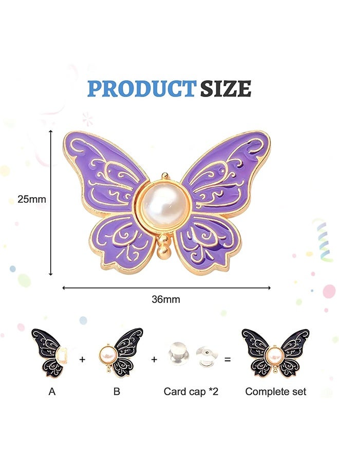 Lemon 8 Set Pant Waist Tightener Butterfly Buttons Pins for Loose Jeans,  Adjustable Waist Buckle Extender Set Pants Clips to Tighten Waist, No Sewing for Jeans, Pants, Skirts (Butterfly) - Image 5