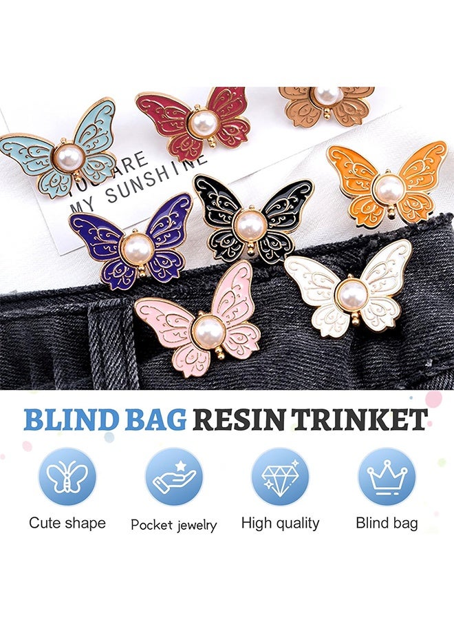 Lemon 8 Set Pant Waist Tightener Butterfly Buttons Pins for Loose Jeans,  Adjustable Waist Buckle Extender Set Pants Clips to Tighten Waist, No Sewing for Jeans, Pants, Skirts (Butterfly) - Image 2