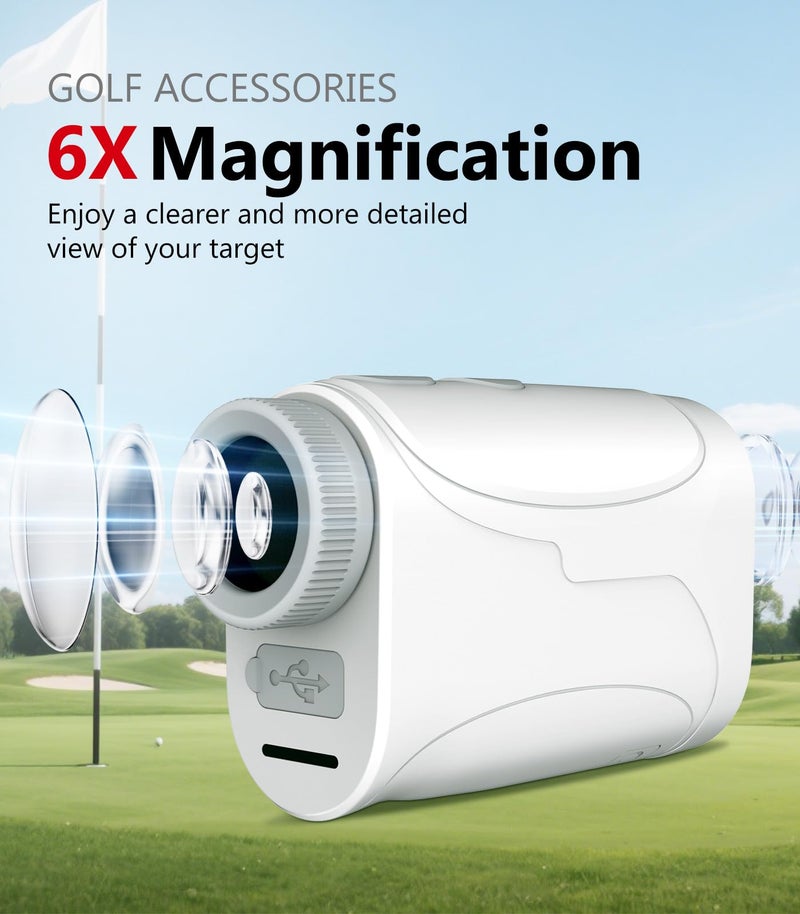 Flagfront Range Finder Golf Rangefinder with Slope, 1200 Yards Golf Range Finder, 6X Magnification, Flag Locking Vibration, Must Accessories for Golfer - Image 3