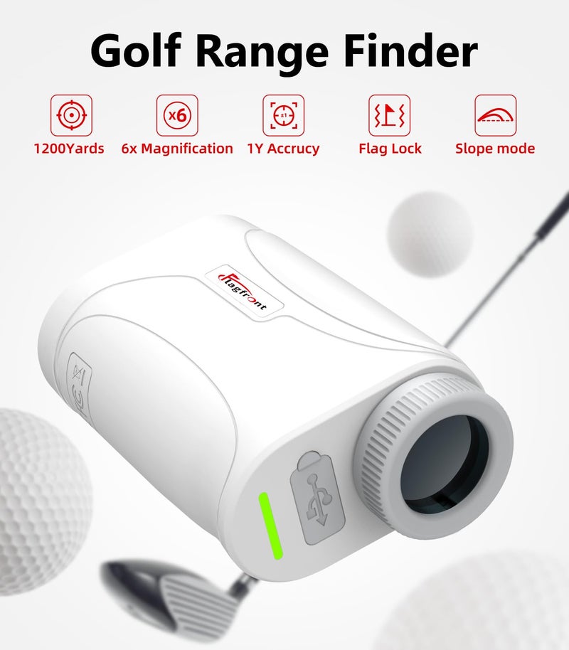 Flagfront Range Finder Golf Rangefinder with Slope, 1200 Yards Golf Range Finder, 6X Magnification, Flag Locking Vibration, Must Accessories for Golfer - Image 2