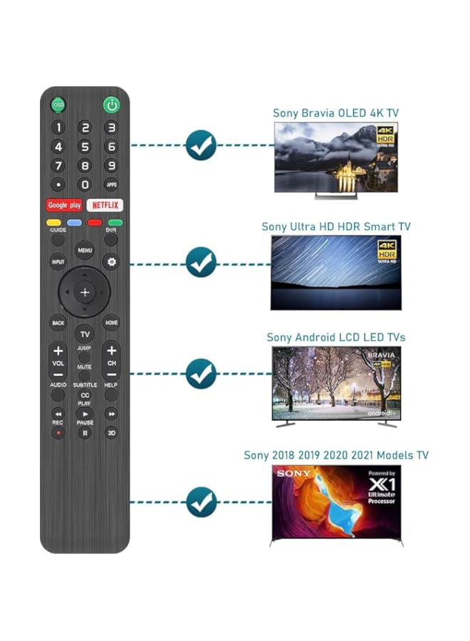 HuHa RMF-TX500U Universal Remote Controller and Sony Smart TV Remote,for Sony Android 4K Ultra HD LED Internet KD XBR Series UHD LED 43 48 49 55 65 75 85 77 85 98 inches TV  - Image 2