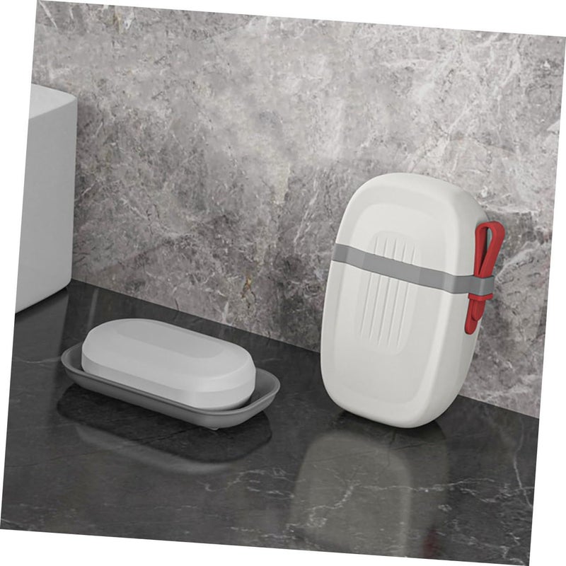 Plastic Portable Soap Holder With Lid Double Layer Drainage For Travel Camping - Image 5