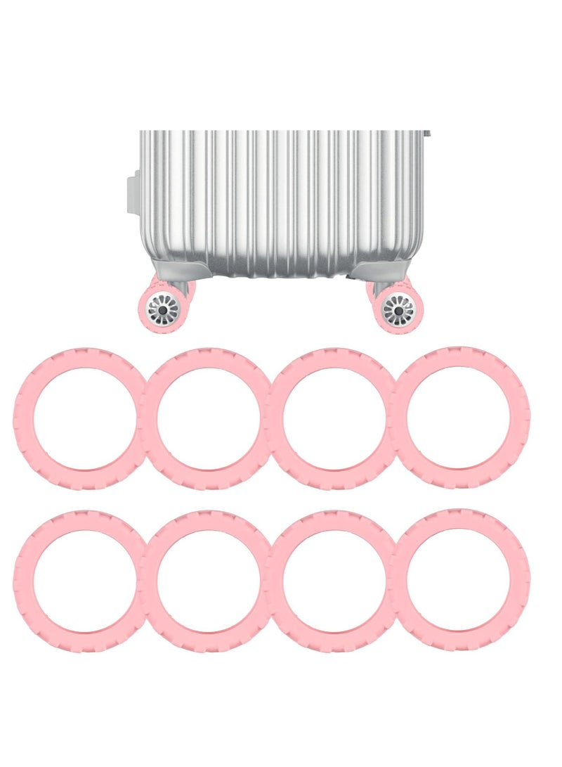 Oasisgalore 8pcs Luggage Wheel Covers, Suitcase Caster Cover Silicone Spinner Luggage Wheel Protector Noise Resistant Anti-Wear Luggage Accessories for Most 8 Caster Suitcase (pink)  - Image 1