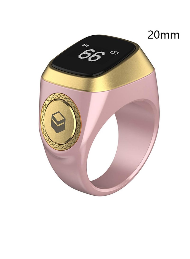 Zikr Smart Tasbih Ring 20mm Pink - Image 1