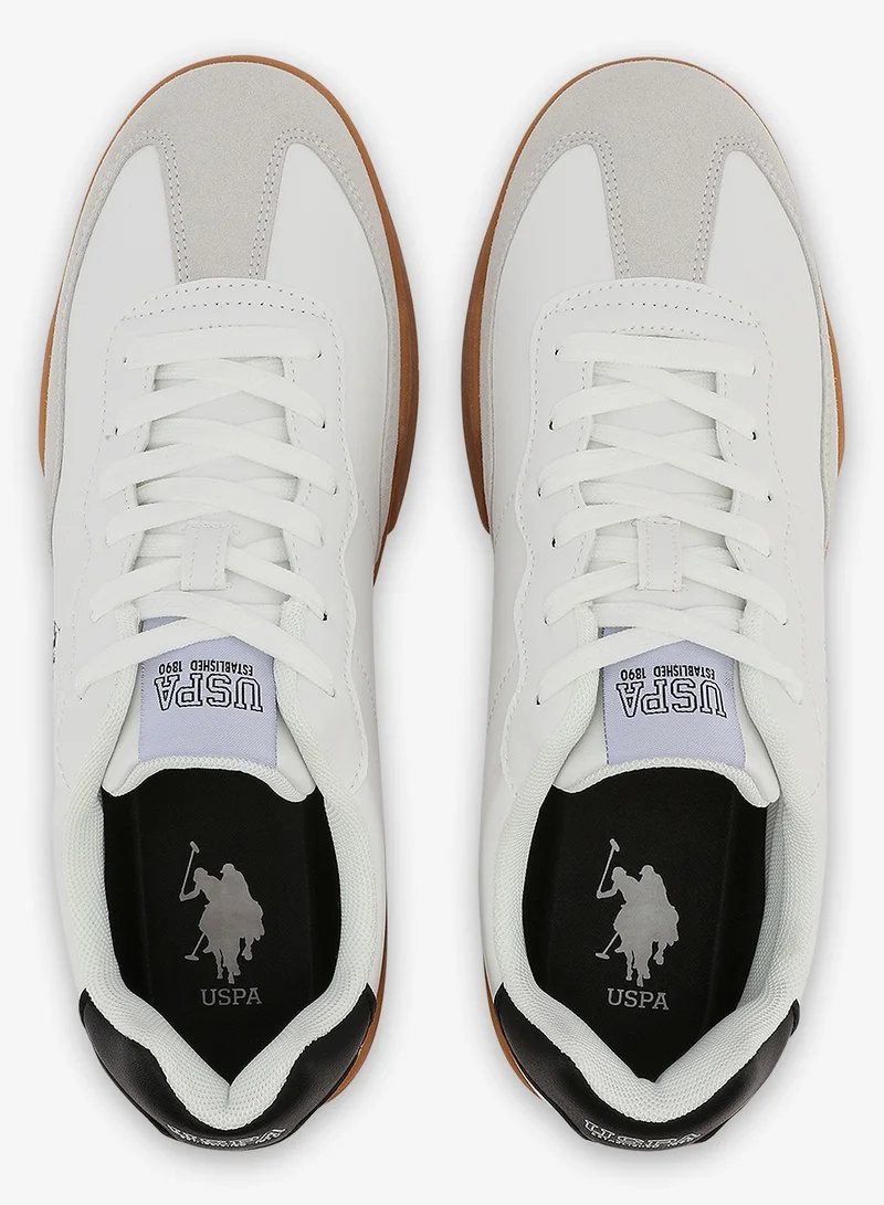 U.S. Polo Assn. white Men's White Low-Top Sneakers - Fashionable Lace-Up Style Shoes, Perfect for Every Outfit for Men | Best Price UAE