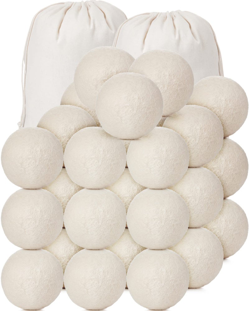 Roowest 36 Pcs Wool Dryer Balls Set Reusable Laundry Wool Balls with Muslin Bags Fabric Softener Anti Wrinkle Anti Static Saving Energy and Time - Image 1