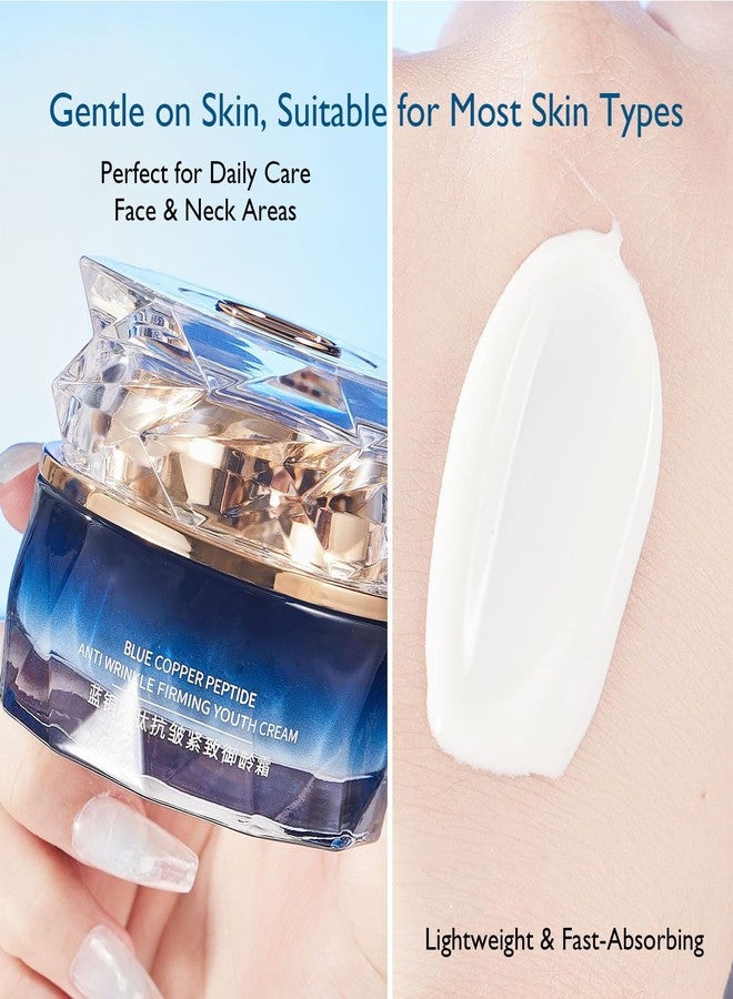 Grospe Blue Copper Peptide Face Cream - GHK-Cu Moisturizer for Wrinkles & Fine Lines, Hydrating & Firming Anti-Aging Treatment for Face and Neck, 1.7oz - Image 5