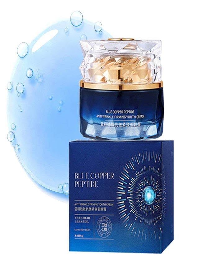 Grospe Blue Copper Peptide Face Cream - GHK-Cu Moisturizer for Wrinkles & Fine Lines, Hydrating & Firming Anti-Aging Treatment for Face and Neck, 1.7oz - Image 1