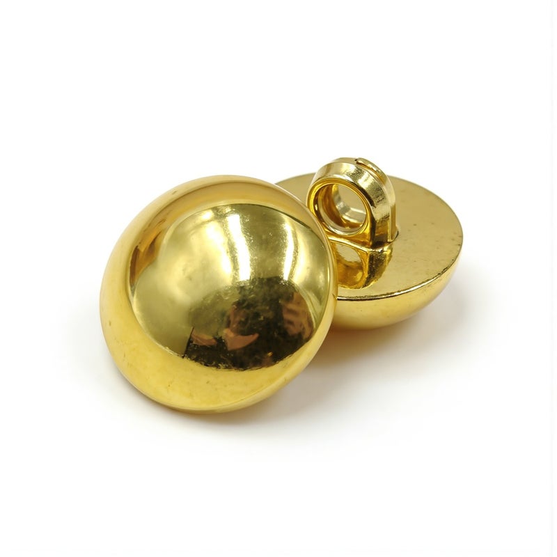 Metal Shank Buttons 15mm 24L Gold Plated Solid Alloy Dome Shape Craft Clothing Sewing Supplies - Image 1