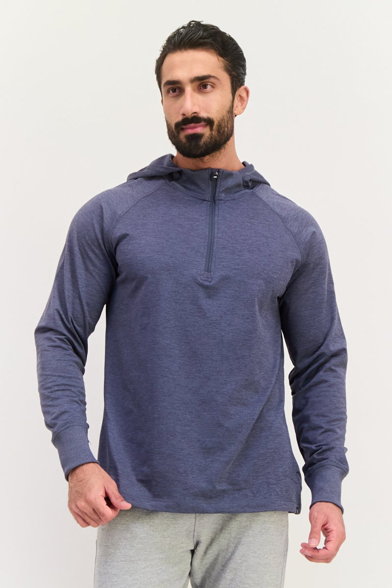 Gaiam Men Slim Fit Long Sleeves Training Hoodies, Grey - Image 1