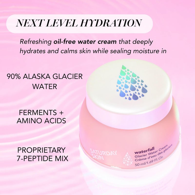 Saturday Skin Face Moisturizer Water Face Cream Natural Oil free Gel Type Cream From Alaska Glacier Water Day & Night Korean Skin Care Cream Soothing Hydrating Facial Moistrurizer (1.69 Fl. Oz. 50ml) - Image 2