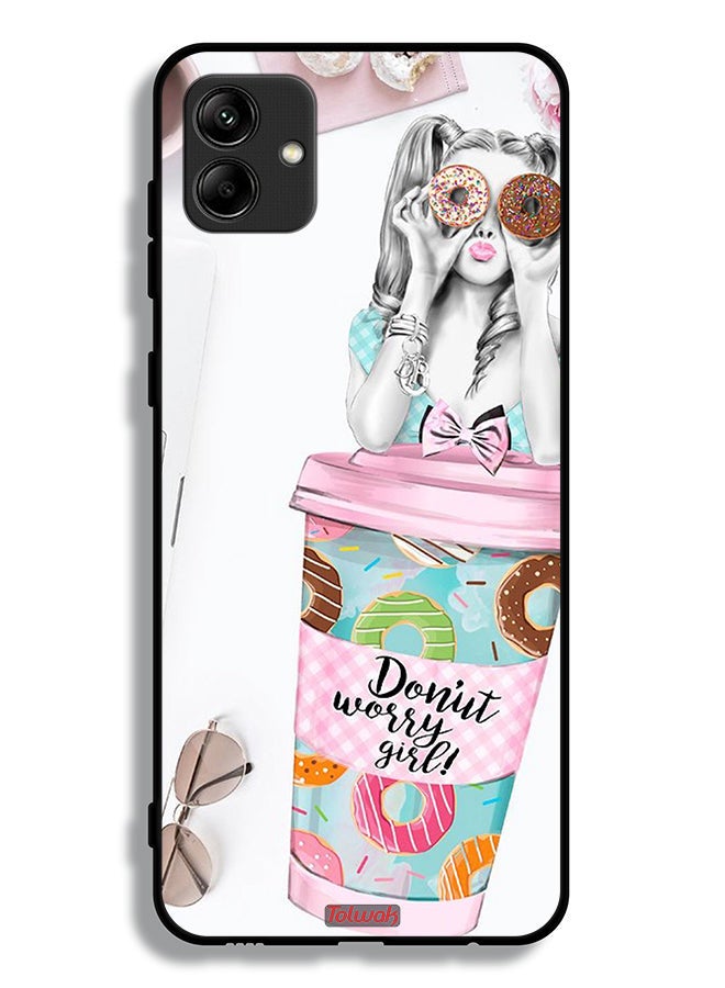 Tolwak Samsung Galaxy A04e Protective Case Cover Donut Worry Girl - Image 1
