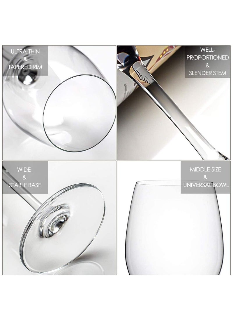 3Diamonds Wine Glass Set of 6 from 3Diamonds -Crystal Red Wine Glasses 11.75 oz (350ml) -All-purpose Wine Glasses Set for Celebrations -Anniversary -Wine Glass Gift Set  - Image 3