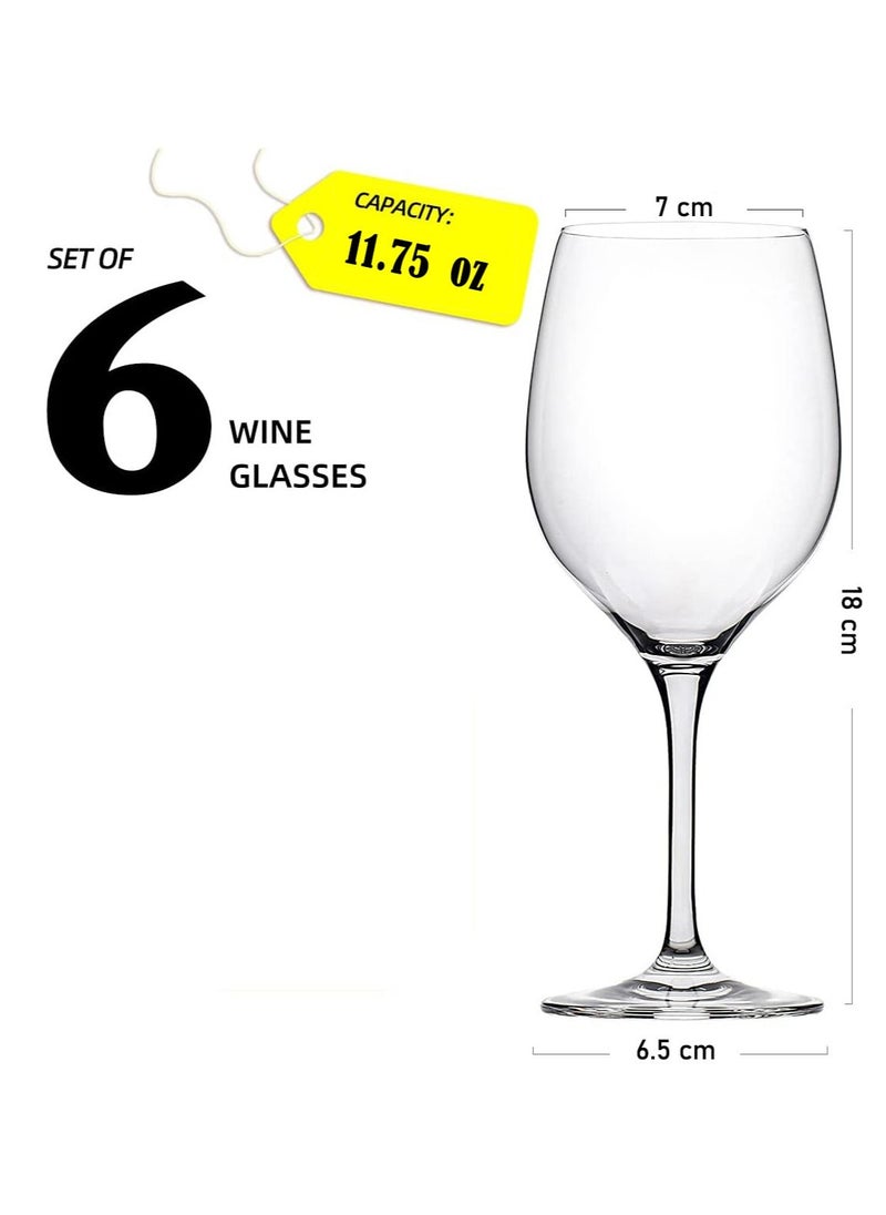 3Diamonds Wine Glass Set of 6 from 3Diamonds -Crystal Red Wine Glasses 11.75 oz (350ml) -All-purpose Wine Glasses Set for Celebrations -Anniversary -Wine Glass Gift Set  - Image 5
