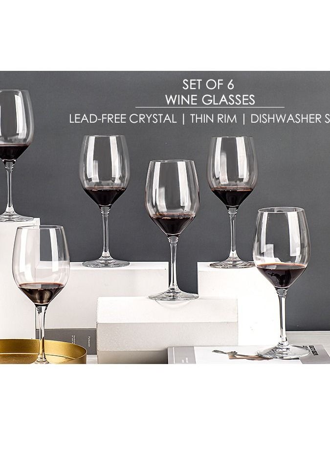 3Diamonds Wine Glass Set of 6 from 3Diamonds -Crystal Red Wine Glasses 11.75 oz (350ml) -All-purpose Wine Glasses Set for Celebrations -Anniversary -Wine Glass Gift Set  - Image 2