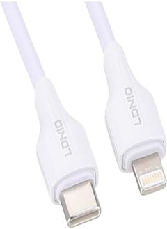 Ldnio LC122I Fast Charging Data Cable Lightning To USB-C, 2M Length, 30 Watt Power Max - White