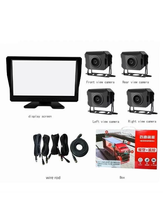 Truck 360 Degrees Driving Recorder 4 Channel AHD 1080p Ip68 4 Camera  Bus 10.1 in Truck Dash Cam ADAS BSD MP5 - Image 1
