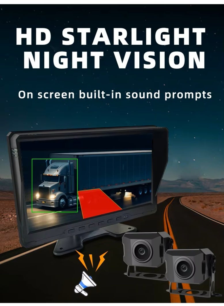 Truck 360 Degrees Driving Recorder 4 Channel AHD 1080p Ip68 4 Camera  Bus 10.1 in Truck Dash Cam ADAS BSD MP5 - Image 5