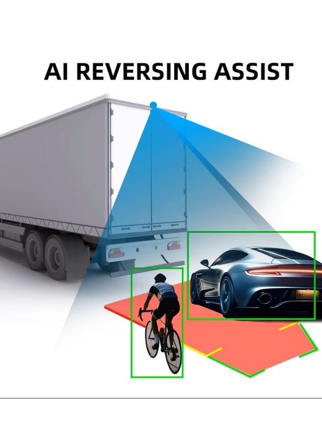 Truck 360 Degrees Driving Recorder 4 Channel AHD 1080p Ip68 4 Camera  Bus 10.1 in Truck Dash Cam ADAS BSD MP5 - Image 3