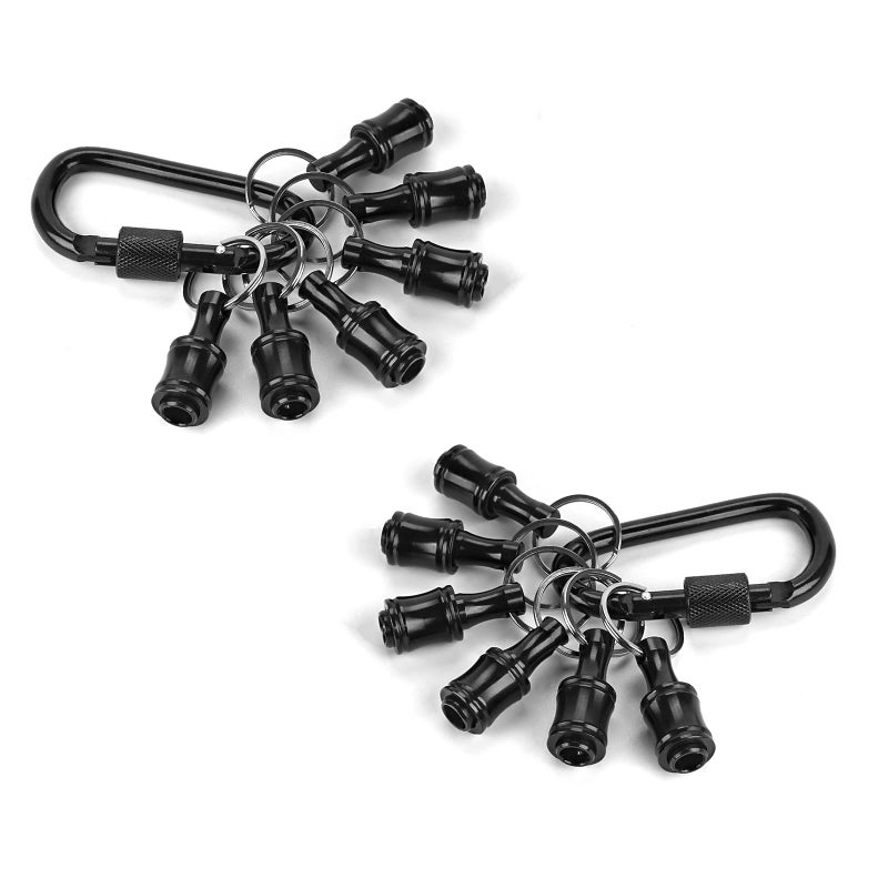 LUEXBOX 14 Inch Bit Holder Keychain Hex Screwdriver Bits Holder Extension Bar Quick Change Screw Bit Holder for Most Electric Handheld Screwdrivers and Drill Bits A Black 12pack