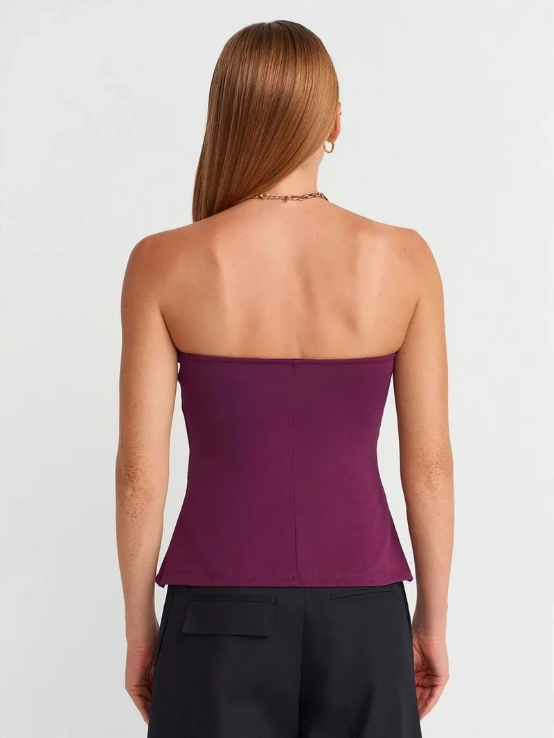 ديلفين Dilvin Strapless Slim-fit Bandeau Blouse