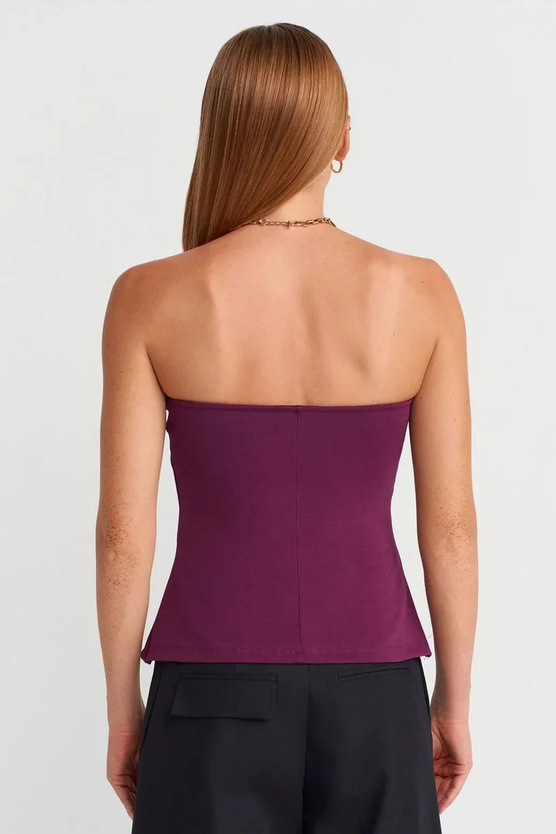 ديلفين DILVIN Strapless Slim-fit Bandeau Blouse
