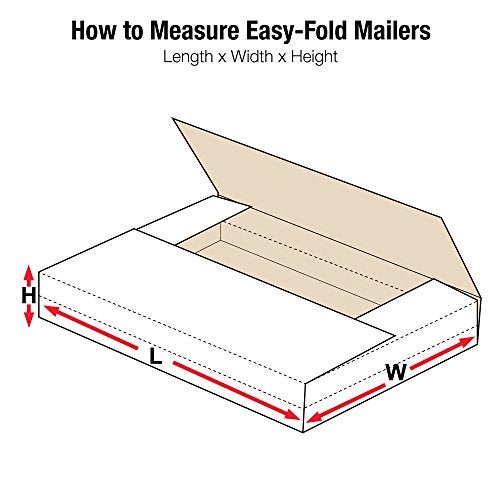 Aviditi White Easy-Fold Mailing Boxes, 7 1/2 x 5 1/2 x 2 Inches, Pack of 50, Crush-Proof, for Shipping, Mailing and Storing (M752BF) - Image 2