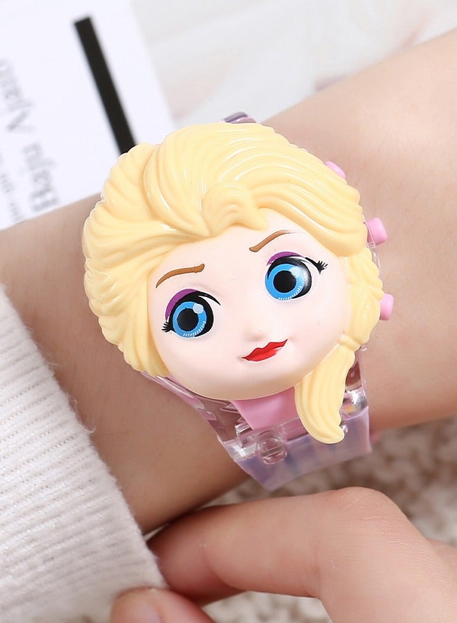 Cartoon Children's Watch, Children's Glowing Watch Toy with Light Effect, Kids Electronic Watch with Music, Flip-top Cartoon Watch for Kids - Image 3