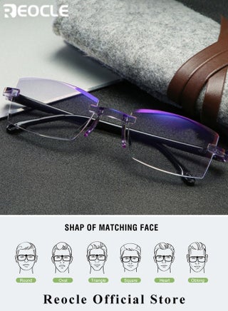Unisex Bifocal Reading Glasses Elegant Minimalist Frameless Reading Glasses with Blue Light Protection - view 2