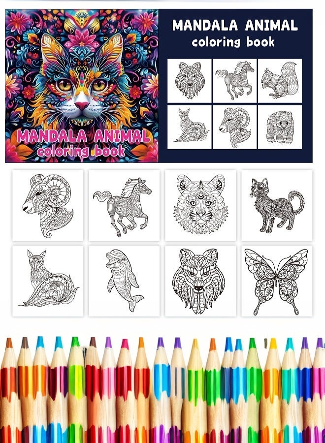 ملقط مجموعة كتب تلوين بتصميمات الدودو والألوان المائية (4 كتب، 24 صفحة في كل منها) – جنية الفراشة، شجرة الحياة، لغز الماندالا، حيوانات الماندالا – ورق سميك، صفحات مفردة، هدية فنية مبدعة للكبار والصغار - Image 4