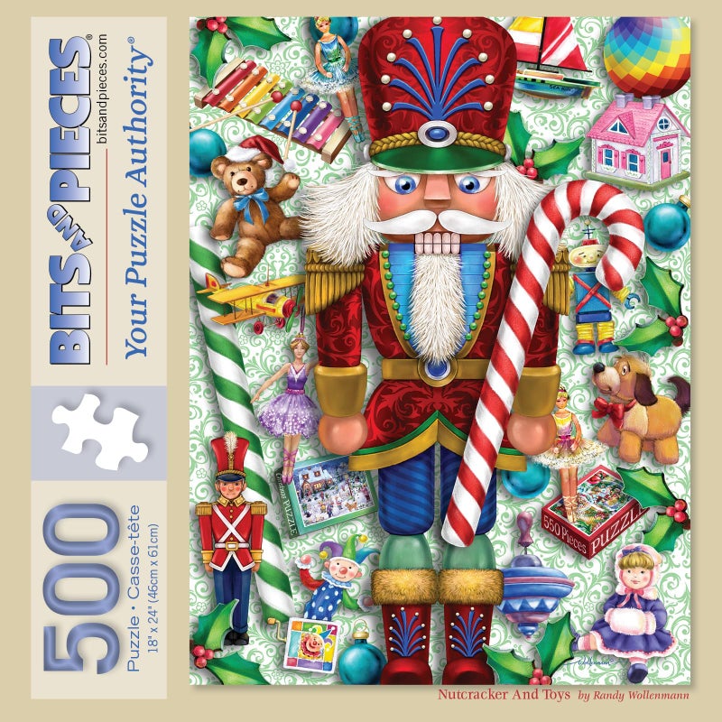Bits and Pieces Large 500 Piece Jigsaw Puzzle for Adults Nutcracker and Toys Christmas Holiday Jigsaw Puzzle by Artist Randy Wollenmann Completed Puzzle Size 18 x 24 - Image 2
