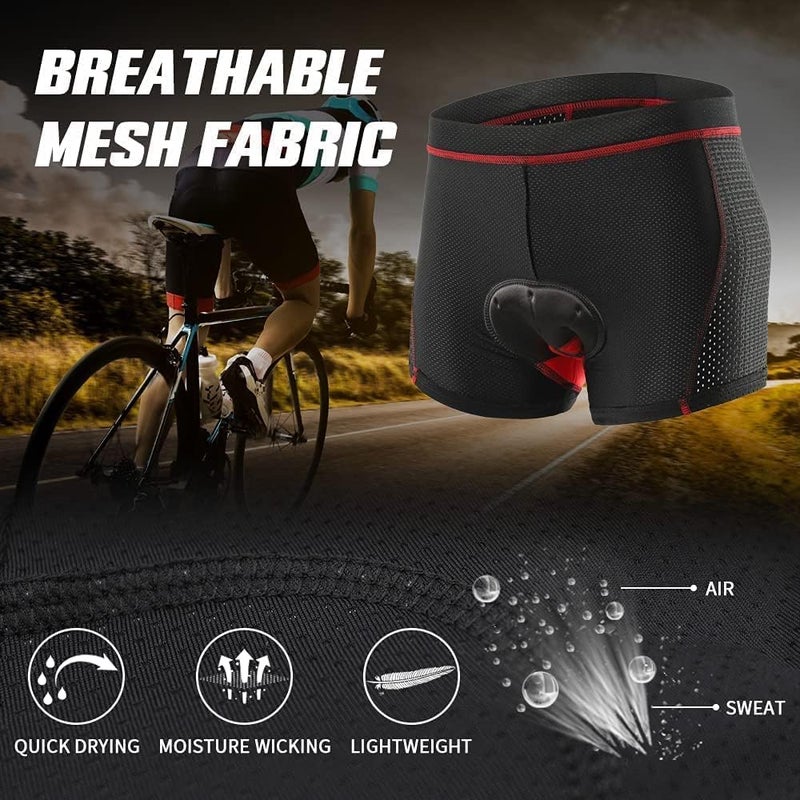 Bukela Men's Cycling Shorts, 3D Padded Cycling Underwear Shorts, Breathable Quick Dry Bike Shorts, Mountain Bike Pants (Size XL) - Image 4