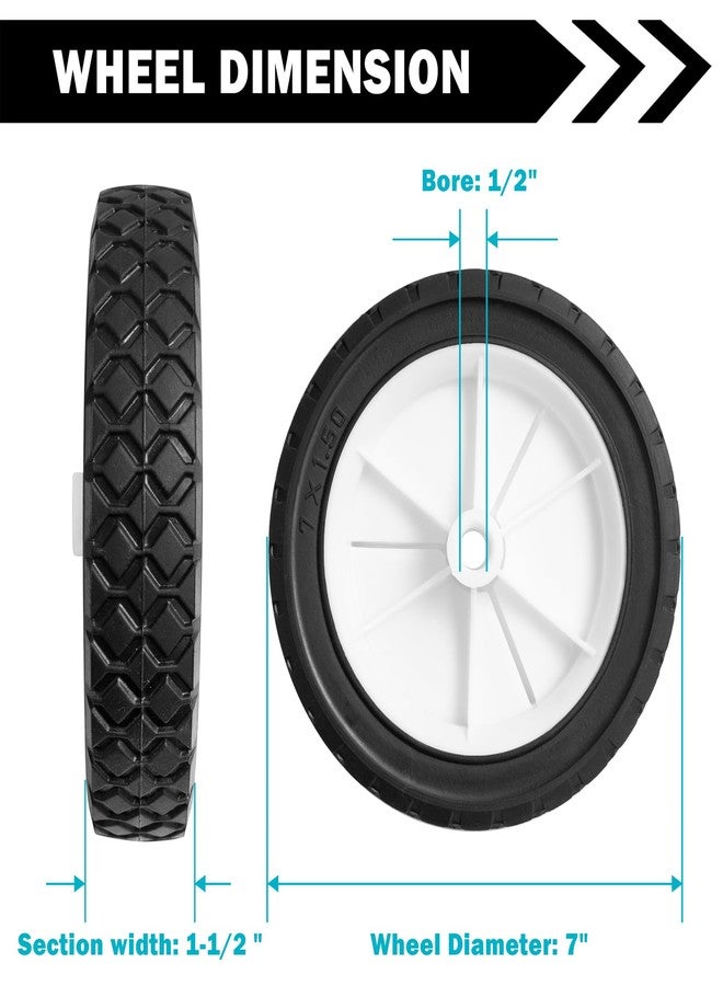 Sutmorly Turfson 9611 Replaces Hand Trucks Wheel Lawnmower Grill Wheel 9611 Oregon 72-107 7-inch Set of 2 - Image 2