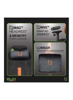 NAVODESK APEX PRO EVO SERIES High Back Computer Gaming Chair with Magnetic Swappable Armrests Lumbar Pillow Magnetic Headrest by NAVO EVO PRO Hypersuede Flaming Orange  - Image 2